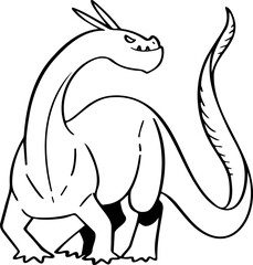 hand drawn dragon illustration.