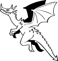 hand drawn dragon illustration.