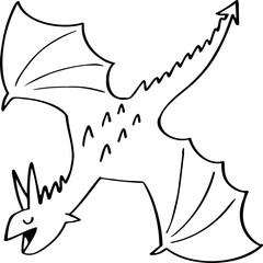 hand drawn dragon illustration.