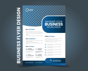 business flyer template design set, flyer in A4 with colorful business proposal, promotion, advertise, publication, cover page.