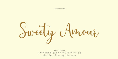 Abstract Fashion font alphabet. Minimal modern urban fonts for logo, brand etc. Typography Calligraphy typeface uppercase lowercase and number. vector illustration