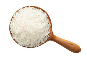 Fototapeta na wymiar Rice in a wooden spoon. White rice in a spoon.