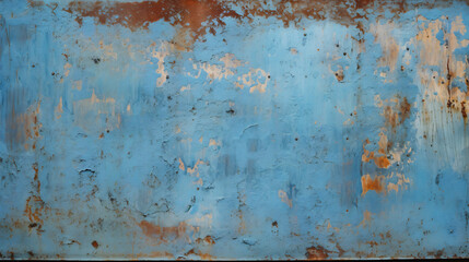 Blue painted rust metal texture - obrazy, fototapety, plakaty