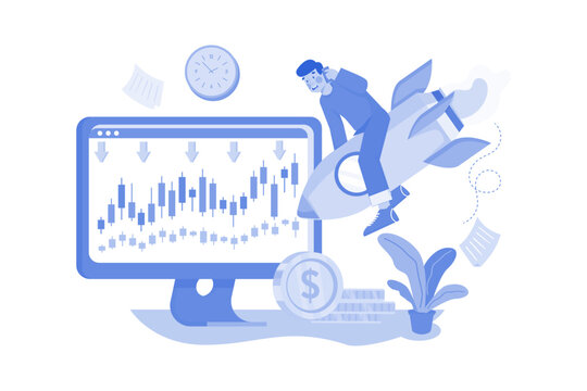 Investment Loss Illustration concept on white background