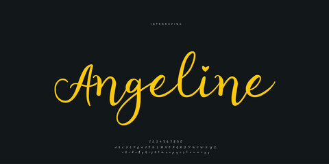 Abstract Fashion font alphabet. Minimal modern urban fonts for logo, brand etc. Typography Calligraphy typeface uppercase lowercase and number. vector illustration