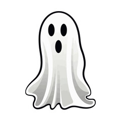 Cartoon  ghost isolated on a white background. Vector illustration