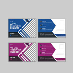 Corporate postcard design template. amazing and modern postcard design	
