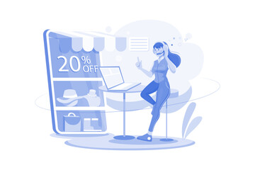 Customer Service Illustration concept on white background