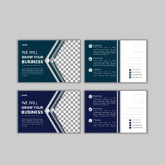 Corporate postcard design template. amazing and modern postcard design	
