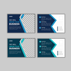 Corporate postcard design template. amazing and modern postcard design	
