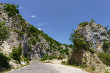 Summer landscape along the road Provinciale Amiternina, Lazio, Italy