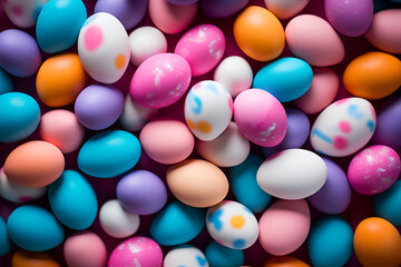Assorted Easter Eggs Background