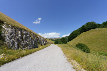 Summer landscape along the road Provinciale Amiternina, Abruzzo, Italy