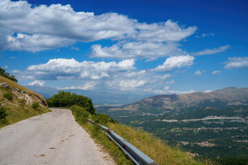 Summer landscape along the road Provinciale Amiternina, Abruzzo, Italy