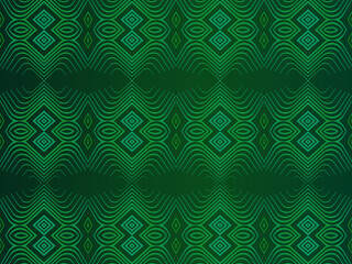 Green background with abstract stripes pattern. Modern cover design with gradient red color.