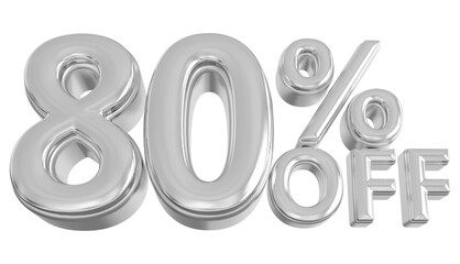 30 percent off sale discount silver - 3d number percent render