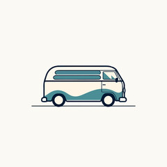 VAN in cartoon, doodle style. Isolated 2d vector illustration in logo, icon style, Eps 10. AI Generative