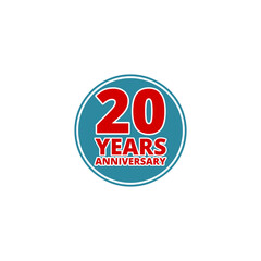 20 years anniversary icon isolated on transparent background