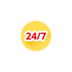 24 hour support call center icon isolated on transparent background
