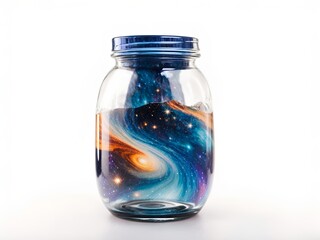 Galaxy Jar on a white background
