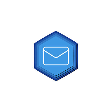 E mail button icon isolated on transparent background
