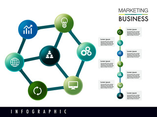 Infographic template for business 6 step option hexagon modern design planning, data, strategy, diagram, vector infographic easily change title to use for presentation data report or progress