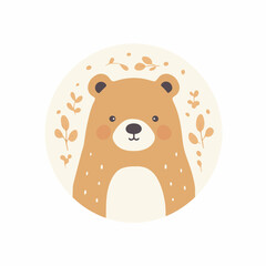 Bear in cartoon, doodle style. Isolated 2d vector illustration in logo, icon, sketch style, Eps 10. AI Generative