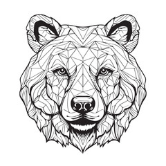 Bear in cartoon, doodle style. Isolated 2d vector illustration in logo, icon, sketch style, Eps 10. AI Generative