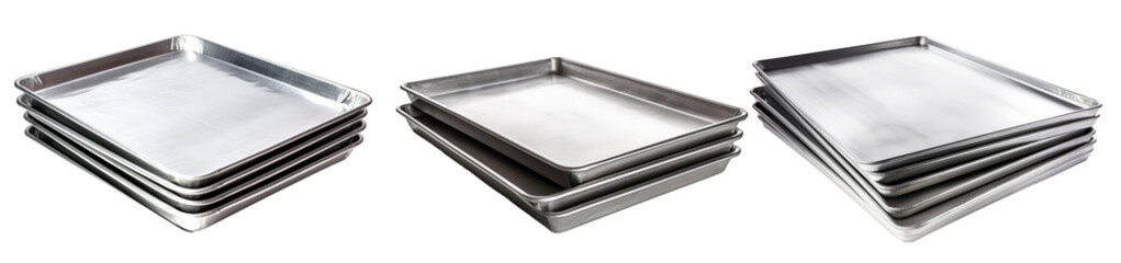 Baking pan used for cooking pastry on white transparent background
