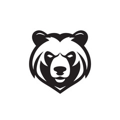 Bear in cartoon, doodle style. Isolated 2d vector illustration in logo, icon, sketch style, Eps 10, black and white. AI Generative