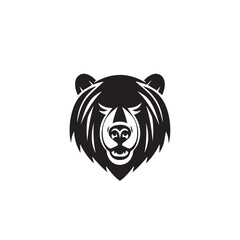 Bear in cartoon, doodle style. Isolated 2d vector illustration in logo, icon, sketch style, Eps 10, black and white. AI Generative
