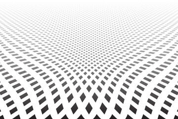 Abstract Dots Pattern with 3D Illusion Effect in Diminishing Perspective.