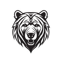 Bear in cartoon, doodle style. Isolated 2d vector illustration in logo, icon, sketch style, Eps 10, black and white. AI Generative