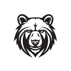 Bear in cartoon, doodle style. Isolated 2d vector illustration in logo, icon, sketch style, Eps 10, black and white. AI Generative