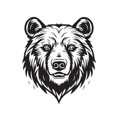 Bear in cartoon, doodle style. Isolated 2d vector illustration in logo, icon, sketch style, Eps 10, black and white. AI Generative