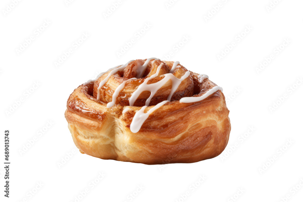 Wall mural A delicious piece of Cinnamon Roll on a white transparent background