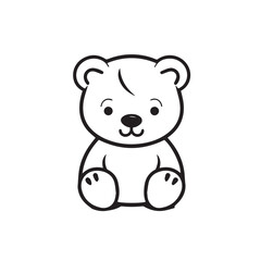 Obraz premium Bear in cartoon, doodle style. Isolated 2d vector illustration in logo, icon, sketch style, Eps 10, black and white. AI Generative