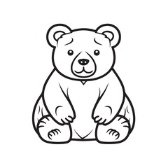 Bear in cartoon, doodle style. Isolated 2d vector illustration in logo, icon, sketch style, Eps 10, black and white. AI Generative