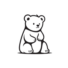 Obraz na płótnie Canvas Bear in cartoon, doodle style. Isolated 2d vector illustration in logo, icon, sketch style, Eps 10, black and white. AI Generative