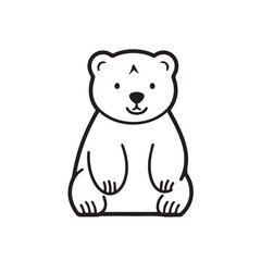 Bear in cartoon, doodle style. Isolated 2d vector illustration in logo, icon, sketch style, Eps 10, black and white. AI Generative