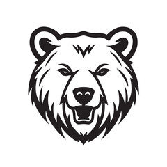 Bear in cartoon, doodle style. Isolated 2d vector illustration in logo, icon, sketch style, Eps 10, black and white. AI Generative