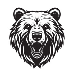 Bear in cartoon, doodle style. Isolated 2d vector illustration in logo, icon, sketch style, Eps 10, black and white. AI Generative
