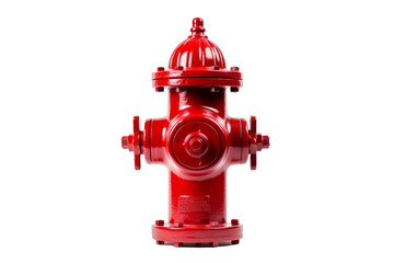 A red fire hydrant on a white background