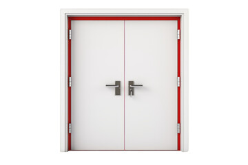 A fire door on a white transparent background