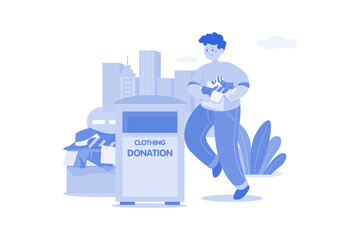 Boy doing volunteer work