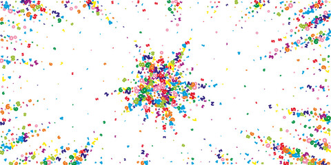Falling vivid numbers. Math study concept with flying digits. Unequaled back to school mathematics banner on white background. Falling numbers illustration.