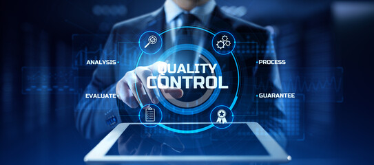 Quality control assurance standard certification technology concept.