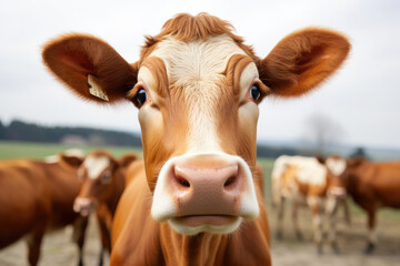 cow looking straight at the camera