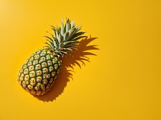 a special pineapple against a bright yellow background