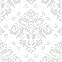 Orient classic pattern. Seamless abstract background with vintage elements. Orient light grey pattern. Ornament for wallpapers and packaging
